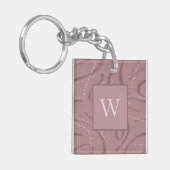 Monogram puistjes Rozen Sleutelhanger (Voorkant Links)