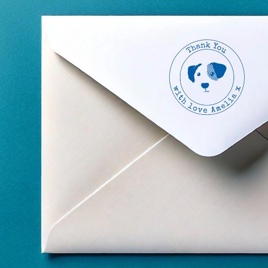 Monogram Puppy Dank je zelf-inkt stempel