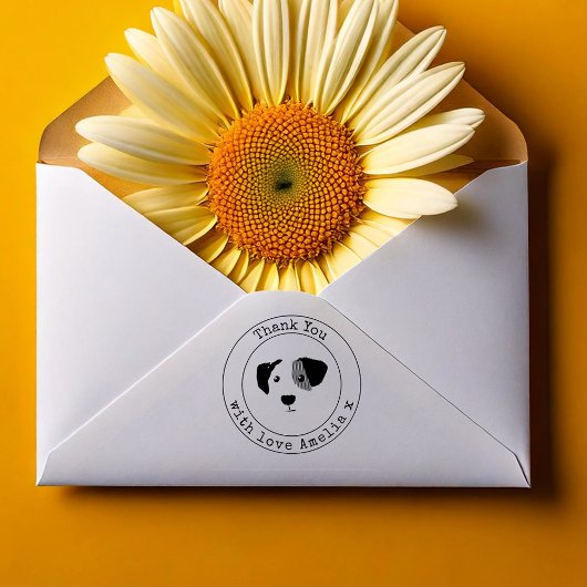 Monogram Puppy Dank je zelf-inkt stempel