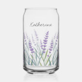 Monogram Purple Lavendel Waterverf Bloem Blikvorm Glas (Voorkant)