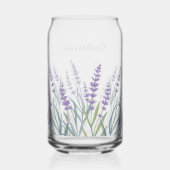 Monogram Purple Lavendel Waterverf Bloem Blikvorm Glas (Achterkant)