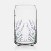 Monogram Purple Lavendel Waterverf Bloem Blikvorm Glas (Links)