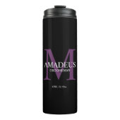 Monogram Purple Named thermal tumbler Thermosbeker (Voorkant)