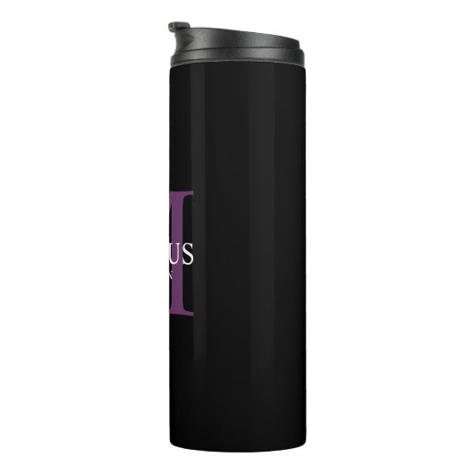 Monogram Purple Named thermal tumbler Thermosbeker (Geroteerd rechts)