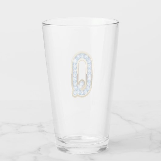 Monogram Q - 16 oz glas (Achterkant)