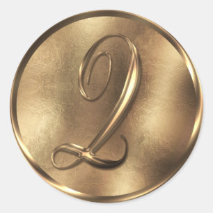 Monogram Q Bronze Weddenschap Ronde Sticker