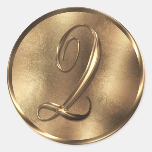 Monogram Q Bronze Weddenschap Ronde Sticker (Voorkant)