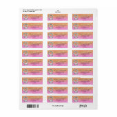 Monogram "Q"-driehoek Letter Oranje roze Waterverf Etiket (Full Sheet)