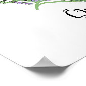 Monogram Q, Eucalyptus en lavendelkleurige poster (Hoek)