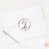 Monogram Q Faux Bronze Ronde Sticker (Envelop)