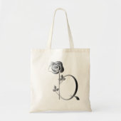 Monogram Q handgeschreven met Roos Tote Bag (Voorkant)