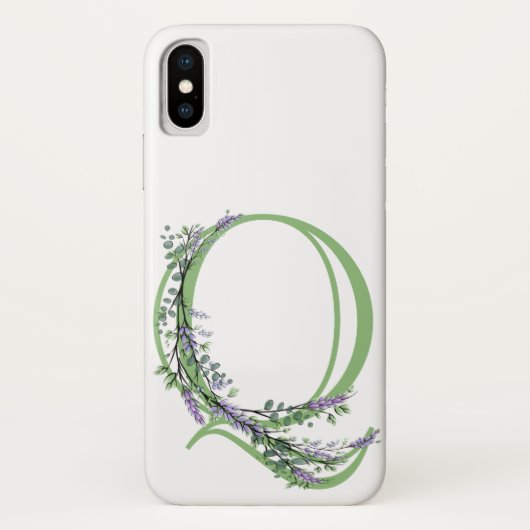 Monogram Q Lavender Eucalyptus Case-Mate iPhone Case (Achterkant)