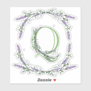 Monogram Q Lavender Eucalyptus Sticker