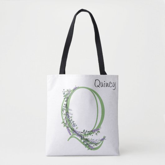 Monogram Q Lavender Eucalyptus Tote Bag (Voorkant)