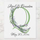 Monogram Q Lavender Eucalyptus Wijn Etiket (Enkel label)