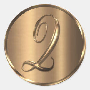 Monogram Q NONMETALLIC Bronze Envelope Seal Ronde Sticker