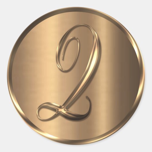 Monogram Q NONMETALLIC Bronze Envelope Seal Ronde Sticker (Voorkant)