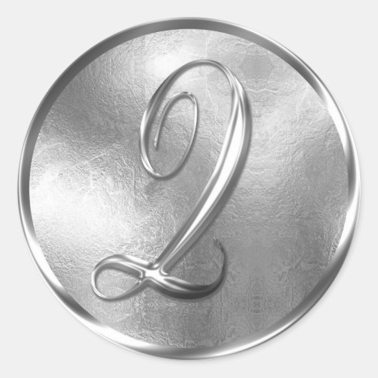 Monogram Q NONMETALLIC Silver Envelope Seal Ronde Sticker (Voorkant)