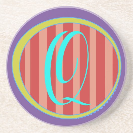 Monogram Q Sandstone Onderzetter (Voorkant)