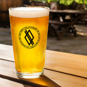 Monogram Q - Viking stijl - pint glas