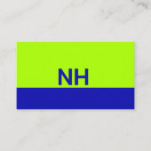 Monogram QR code blauw elektrische limoen minimali Visitekaartje (Voorkant)