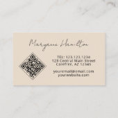 Monogram QR-code crème Visitekaartje (Achterkant)