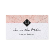 Monogram QR Code Elegant Roos Grijs Marmer