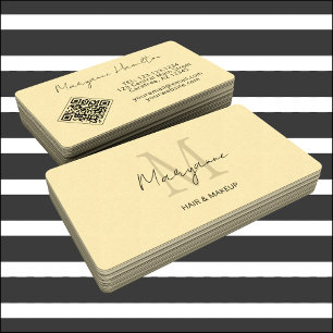 Monogram QR-code geel Visitekaartje