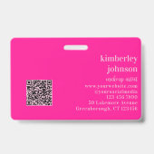 Monogram QR Code Identificatiekaart voor Visagist Badge (Achterkant)