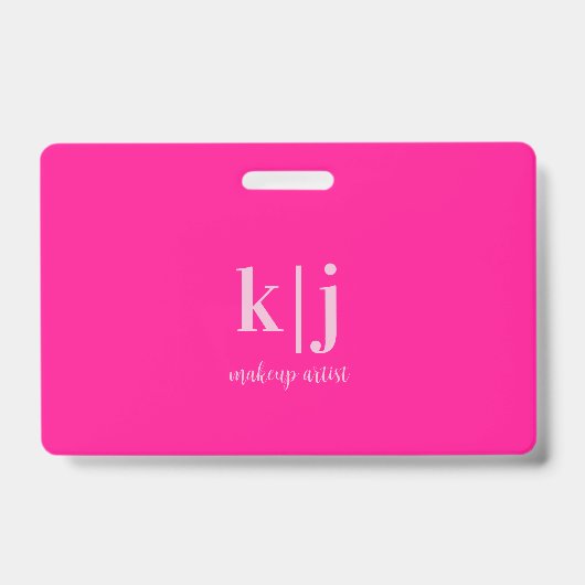 Monogram QR Code Identificatiekaart voor Visagist Badge (Voorzijde)