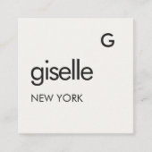 Monogram QR Code Luxe Elegant Minimalist Vierkante Visitekaartje (Voorkant)