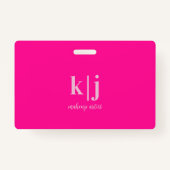Monogram QR Code Makeup Artist ID Badge (Voorkant)