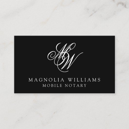 Monogram QR-code minimalistisch overheidsnotaris Visitekaartje (Voorkant)