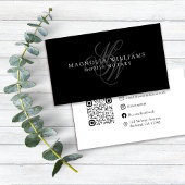 Monogram QR-code minimalistisch overheidsnotaris Visitekaartje