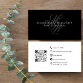 Monogram QR-code minimalistisch overheidsnotaris Visitekaartje