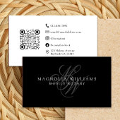 Monogram QR-code minimalistisch overheidsnotaris Visitekaartje