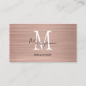 Monogram QR Code Roos Gold Visitekaartje (Voorkant)