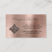 Monogram QR-code roze goud Visitekaartje (Achterkant)