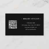 Monogram QR-code Vlecht stylist foto Visitekaartje (Achterkant)
