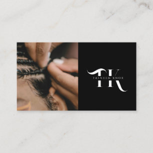 Monogram QR-code Vlecht stylist foto Visitekaartje