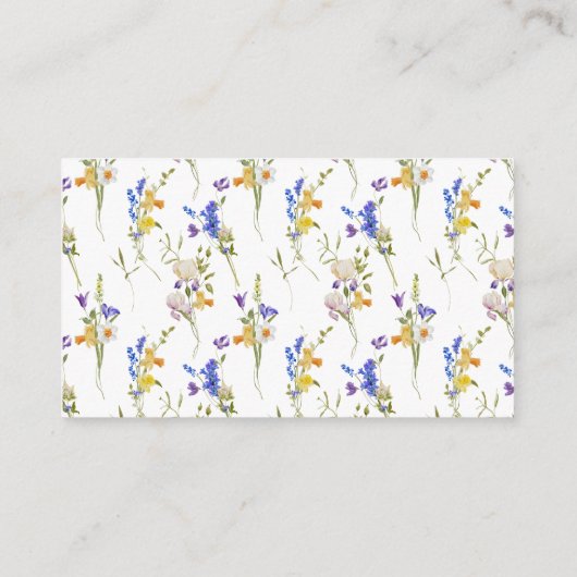 Monogram QR Code Website Bloemen Bruiloft RSVP Informatiekaartje (Achterkant)