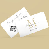 Monogram QR-code witgoud Visitekaartje