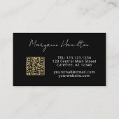 Monogram QR-code zwart goud Visitekaartje (Achterkant)
