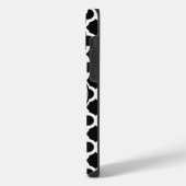 Monogram Quatrefoil Black en White Pattern iPhone Hoesje (Linkerkant)