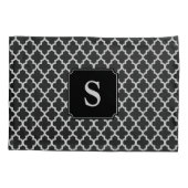 Monogram Quatrefoil in zwart-wit Kussensloop (Achterkant)