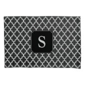 Monogram Quatrefoil in zwart-wit Kussensloop (Voorkant)