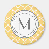 Monogram Quatrefoil Magnet - geel (Voorkant)