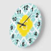 Monogram Quatrefoil van het Damast van LG Aqua het Grote Klok (Hoek)