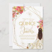 Monogram Quince bloemen tuin Spaans Kaart (Voorkant)