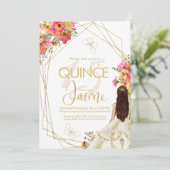 Monogram Quince bloemen tuin Spaans Kaart (Staand voorkant)